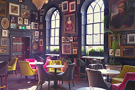 偏红欧式餐厅设计